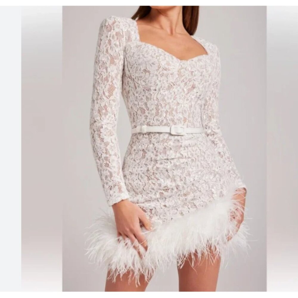 Nadine Merabi Carly Womens White Dress SM